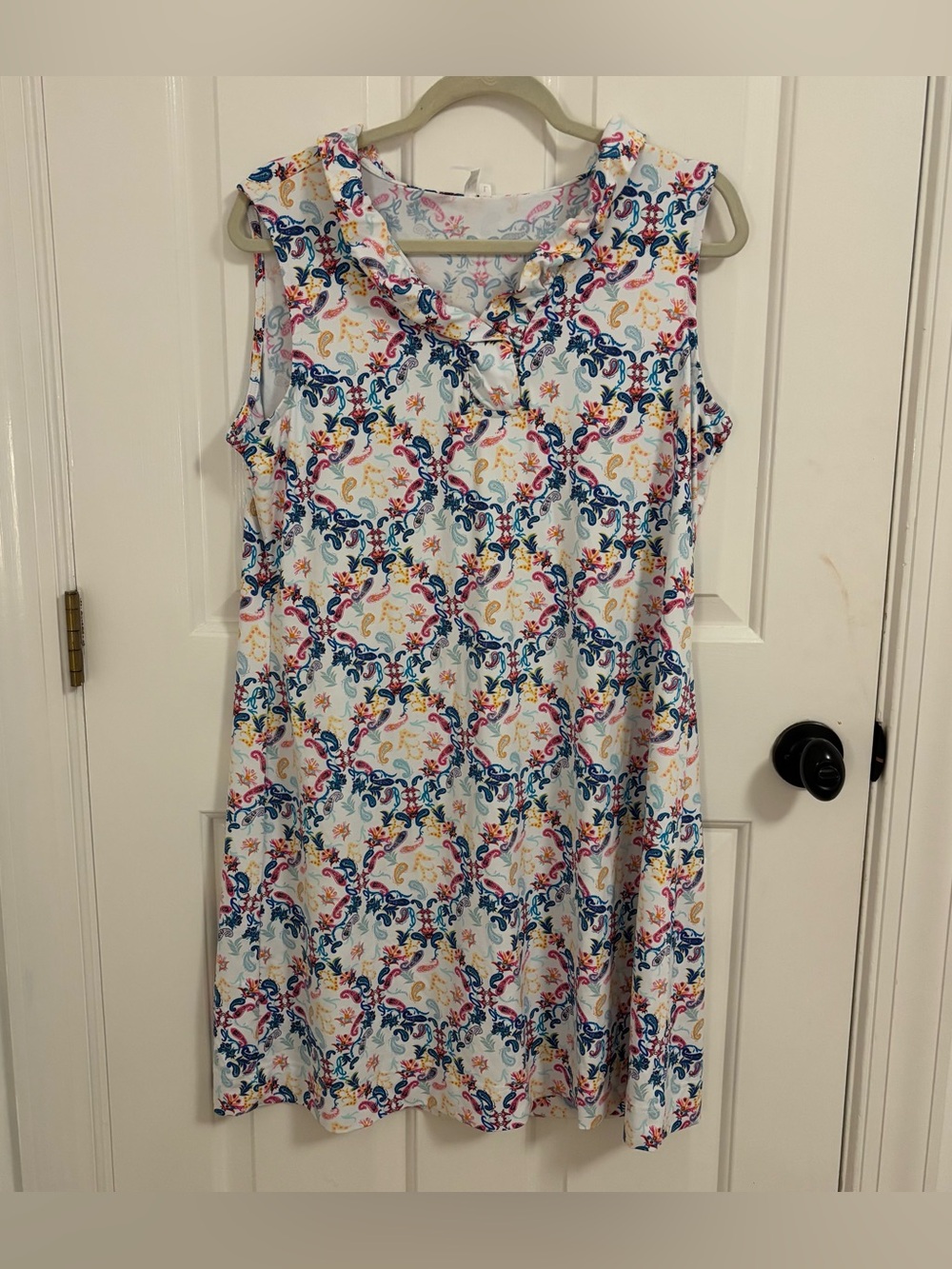 Lulu-B Paisley Print Sleeveless Print Dress Large L